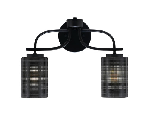 Cavella 2 Light Bath Bar In Matte Black Finish With 4" Black Matrix Glass (3912-MB-4069)