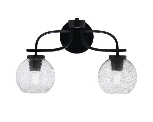 Cavella 2 Light Bath Bar In Matte Black Finish With 5.75" Smoke Bubble Glass (3912-MB-4102)