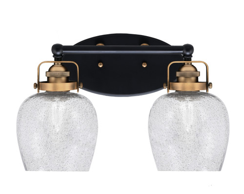 Easton 2 Light Bath Bar Shown In Matte Black & Brass Finish With 6" Smoke Bubble Glass (1932-MBBR-4812)