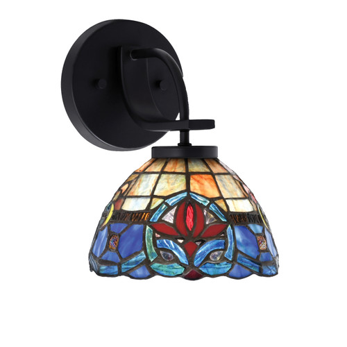 Cavella 1 Light Wall Sconce Shown In Matte Black Finish With 7" Sierra Art Glass (3911-MB-9355)