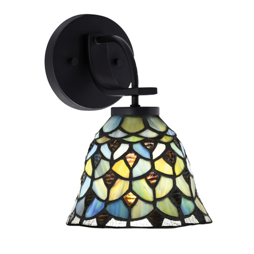 Cavella 1 Light Wall Sconce Shown In Matte Black Finish With 7" Crescent Art Glass  (3911-MB-9965)