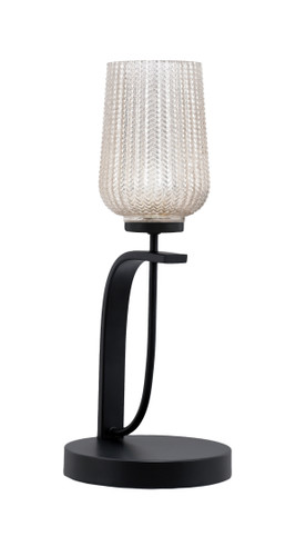 Cavella 1 Light Accent Lamp Shown In Matte Black Finish With 5" Silver Textured Glass (39-MB-4253)