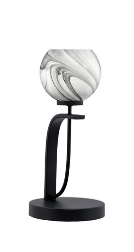 Cavella 1 Light Accent Lamp Shown In Matte Black Finish With 5.75" Onyx Swirl Glass (39-MB-4109)