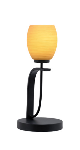 Cavella 1 Light Accent Lamp Shown In Matte Black Finish With 5" Cayenne Linen Glass (39-MB-625)