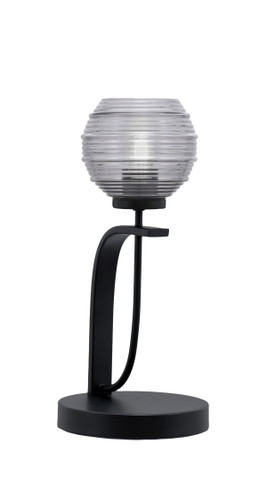 Cavella 1 Light Accent Lamp Shown In Matte Black Finish With 6" Smoke Ribbed Glass (39-MB-5112)
