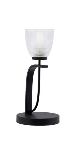Cavella 1 Light Accent Lamp Shown In Matte Black Finish With 5" Clear Ribbed Glass (39-MB-500)