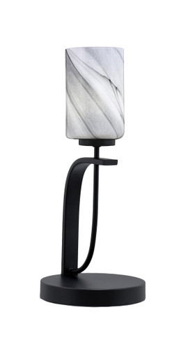 Cavella 1 Light Accent Lamp Shown In Matte Black Finish With 4" Onyx Swirl Glass (39-MB-3009)