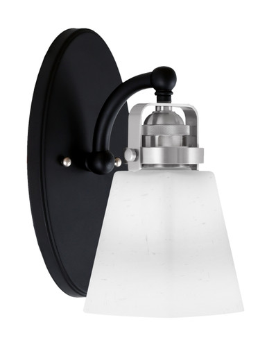 Easton 1 Light Wall Sconce Shown In Matte Black & Brushed Nickel Finish With 4.5" Square White Muslin Glass (1931-MBBN-460)