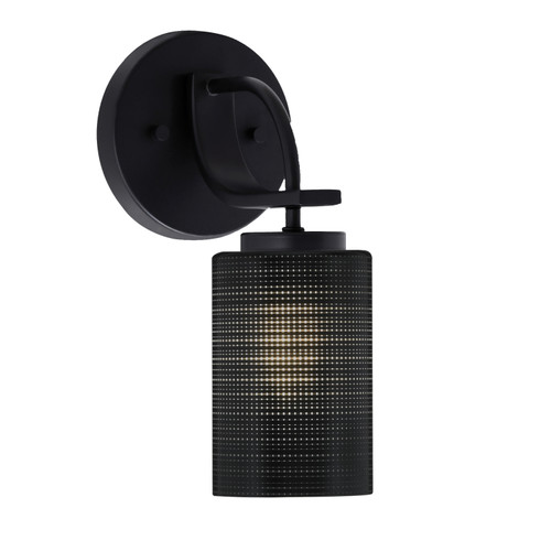 Cavella 1 Light Wall Sconce Shown In Matte Black Finish With 4" Black Matrix Glass (3911-MB-4069)