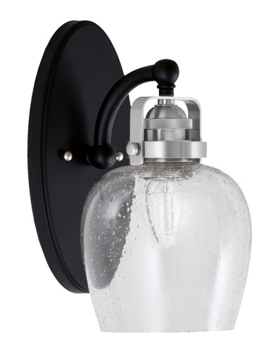 Easton 1 Light Wall Sconce Shown In Matte Black & Brushed Nickel Finish With 6" Clear Bubble Glass (1931-MBBN-4810)