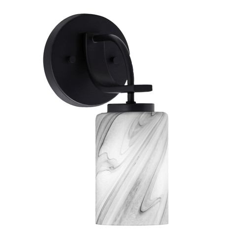 Cavella 1 Light Wall Sconce Shown In Matte Black Finish With 4" Onyx Swirl Glass (3911-MB-3009)