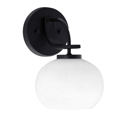 Cavella 1 Light Wall Sconce Shown In Matte Black Finish With 7" White Muslin Glass (3911-MB-212)