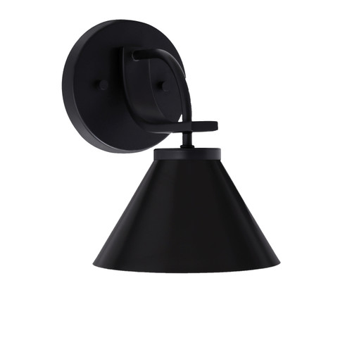 Cavella 1 Light Wall Sconce Shown In Matte Black Finish With 7" Matte Black Cone Metal Shade  (3911-MB-421-MB)