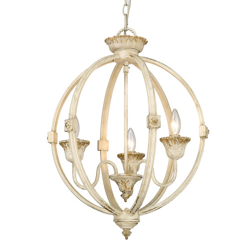 Jules 3 Light Pendant in Antique Ivory (0892-3P AI)