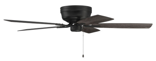 Pro Plus Hugger 52" 5-Blade Ceiling Fan in Flat Black w/ Flat Black/Greywood Blades; Light Kit Optional (Not Included) (PPH52FB5)