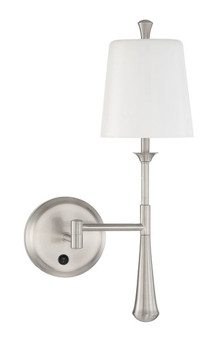 Palmer 1 Light Swing Arm Wall Sconce in Brushed Polished Nickel (57461SA-BNK)