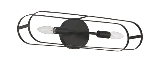 Mindful 2 Light Linear Sconce in Flat Black (12820FB2)