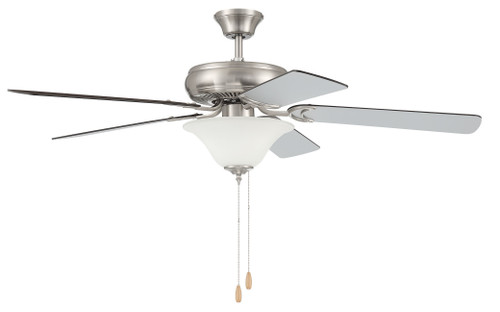 Decorator's Choice 52" 5-Blade 2 Light Ceiling Fan in Brushed Polished Nickel w/ Brushed Nickel/Walnut Blades; w/ Light Kit (DCF52BNK5C1W)