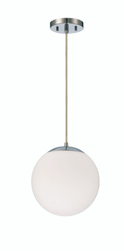 Gaze 1 Light 10" Pendant in Chrome (White Glass) (56891-CH-WG)