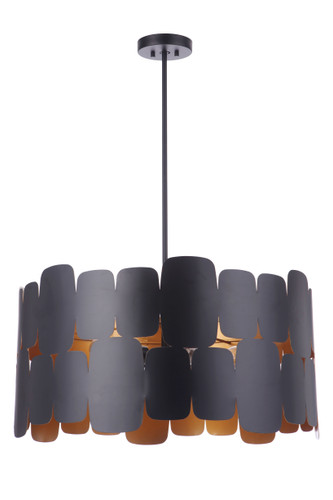 Sabrina 5 Light Pendant in Flat Black/Gold Luster (56695-FBGLR)