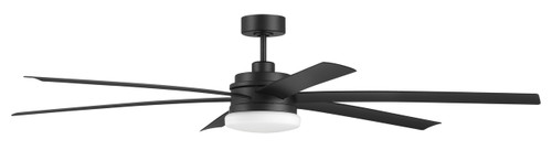 Chilz 72" Outdoor Smart Ceiling Fan, Flat BK, Integrated LED Light Kit, Remote & WiFi Control (CLZ72FB6)
