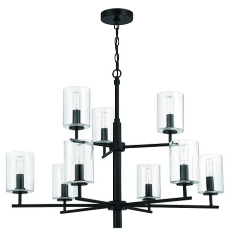 Hailie 9 Light Chandelier in Flat Black (55629-FB)