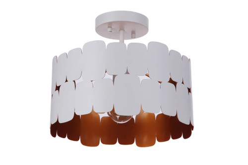 Sabrina 1 Light Semi Flush in Matte White/Gold Luster (56651-MWWGLR)