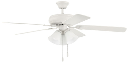 Decorator's Choice 52" 5-Blade 3 Light Ceiling Fan in Matte White w/ Matte White Blades; Integrated Light Kit (DCF52W5C3W)