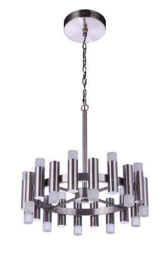 Simple Lux 20 Light LED Chandelier in Brushed Polished Nickel (57520-BNK-LED)