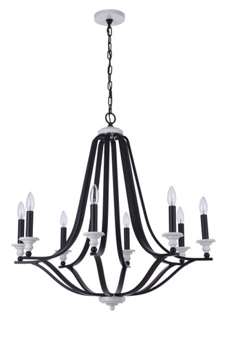 Esme 8 Light Chandelier in Flat Black/Matte White (57628-FBMWW)