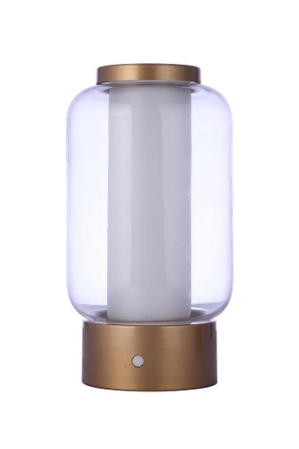 Outdoor Rechargeable Dimmable LED Portable Lamp w/ USB port in Satin Brass (86274R-LED)