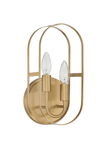 Mindful 2 Light Sconce in Satin Brass (12806SB2)