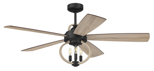 Reese 52" Outdoor Fan in Flat Black  w/ Driftwood Blades (RSE52FB5)