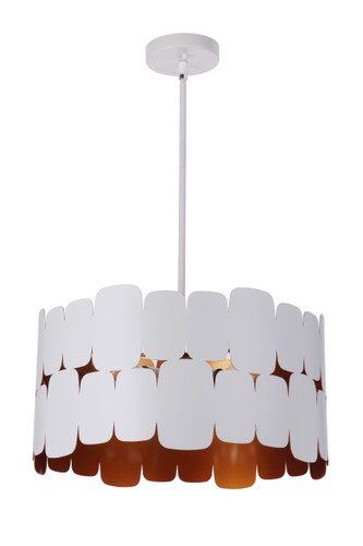 Sabrina 4 Light Pendant in Matte White/Gold Luster (56694-MWWGLR)