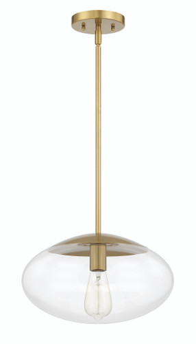 Gaze 1 Light 14" Pendant in Satin Brass (56894-SB)