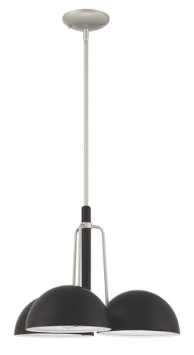 Kahn 3 Light Outdoor Chandelier in Midnight/Satin Aluminum (57223-MNSA)
