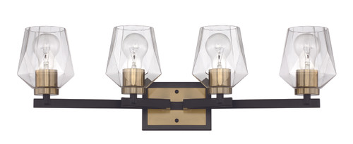 Avante Grand 4 Light Vanity in Flat Black/Satin Brass (56904-FBSB)