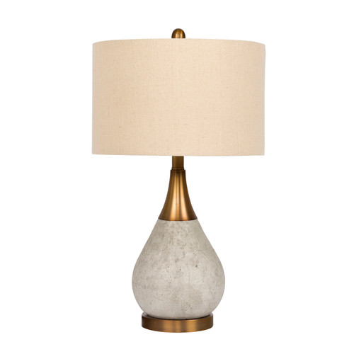 1 Light Concrete/Metal Base Table Lamp in Natural Concrete/Antique Brass (86237)