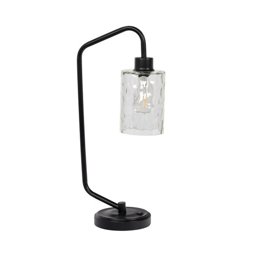 1 Light Metal Base Table Lamp w/ USB in Flat Black (86202)