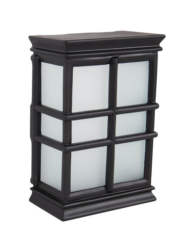 Hand-Carved Window Pane Chime in Flat Black w/ White Glass (CH1505-FB-WG)