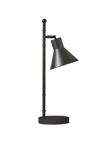 1 Light Metal Base Table Lamp w/ Adjustable Shade & USB in Flat Black (86251)