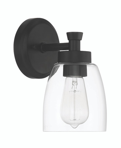Henning 1 Light Sconce in Flat Black (12705FB1)