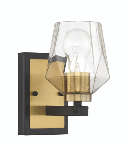 Avante Grand 1 Light Sconce in Flat Black/Satin Brass (56901-FBSB)