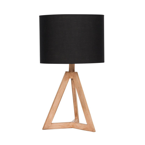 1 Light Metal Mini Wood Base Accent Lamp in Natural Wood (86201)