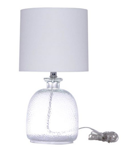 1 Light Textured Clear Glass Base Table Lamp (86256)