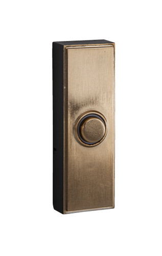 Surface Mount LED Lighted Push Button in Satin Brass (PB5011-SB)