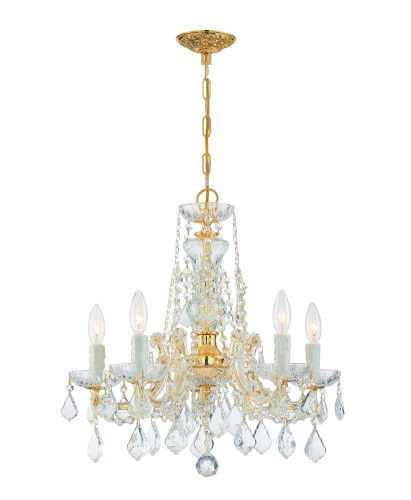 Maria Theresa 5 Light Spectra Crystal Gold Mini Chandelier (4476-GD-CL-SAQ)