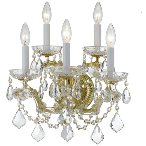 Maria Theresa 5 Light Swarovski Strass Crystal Gold Wall Mount (4404-GD-CL-S)