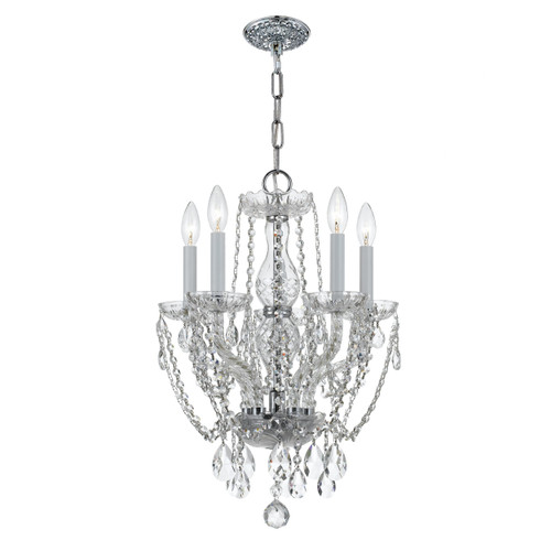 Traditional Crystal 5 Light Spectra Crystal Polished Chrome Mini Chandelier (1129-CH-CL-SAQ)