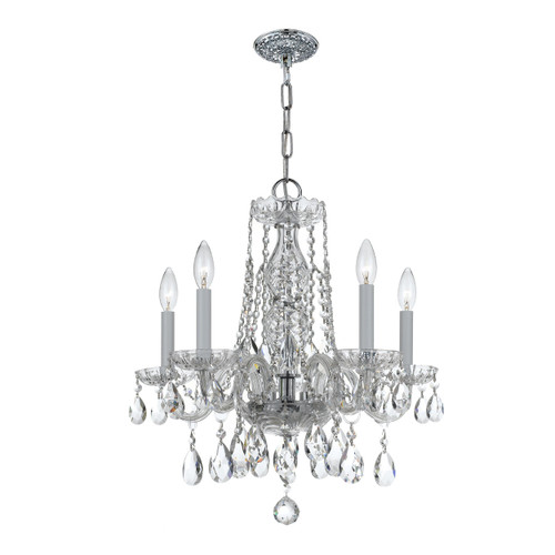 Traditional Crystal 5 Light Spectra Crystal Polished Chrome Mini Chandelier (1061-CH-CL-SAQ)